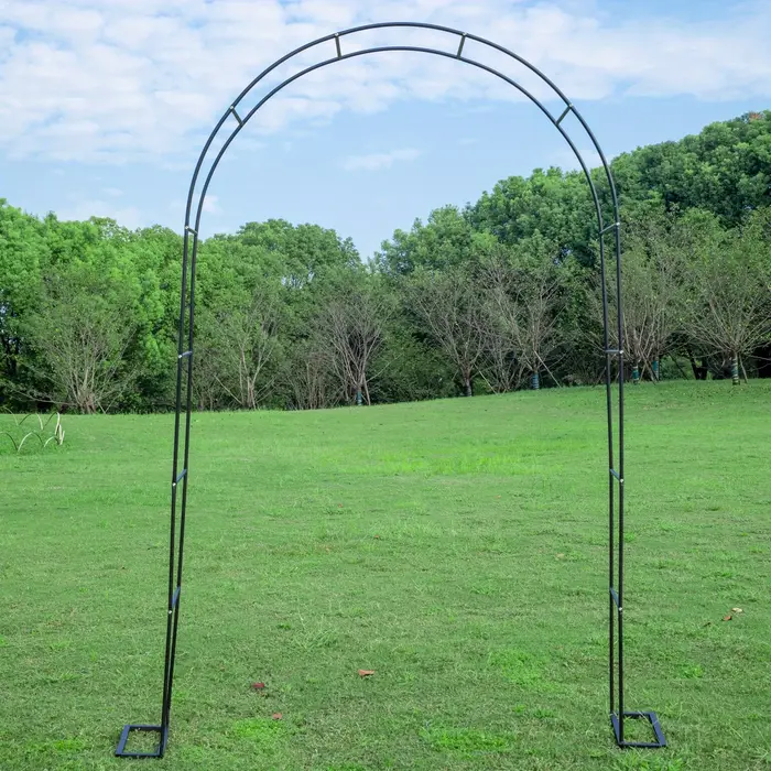 En treillis d'arc de jardin en métal à assembler élevé, 2 tailles, tonnelle de jardin pour plante gr
