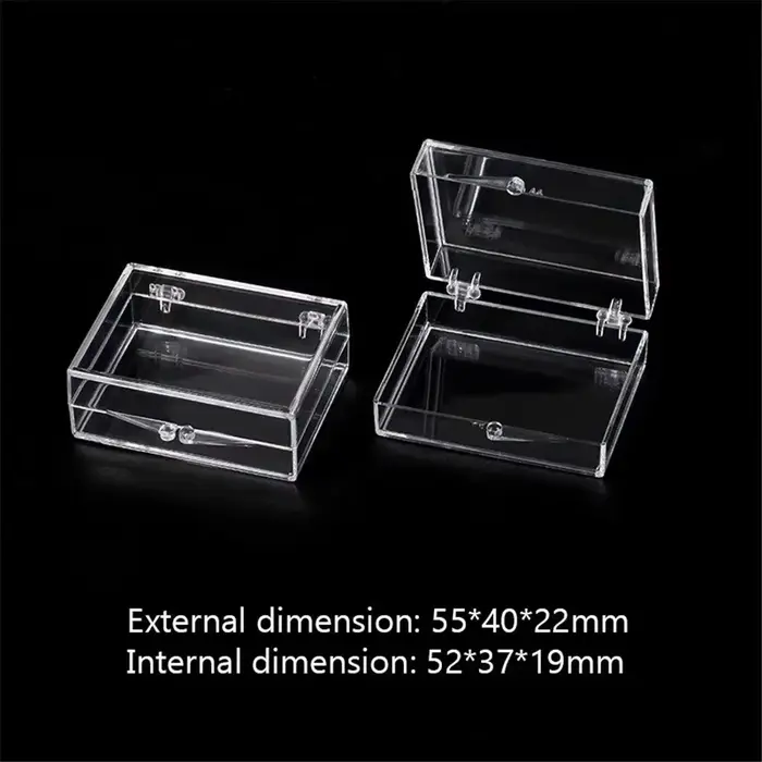 Mini boîte de rangement transparente à couvercle, petite boîte en plastique pour bagatelles pièces o