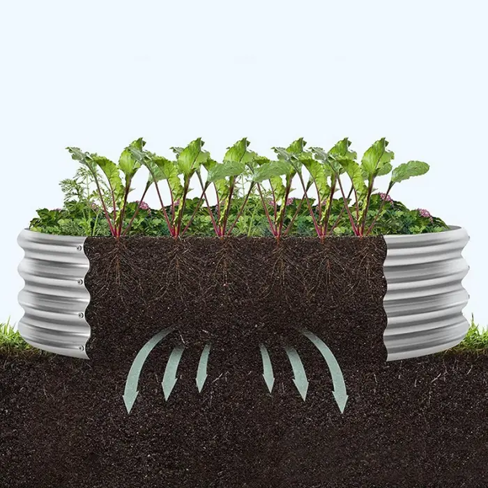 Bac à légumes surélevé galvanisé de 60 cm