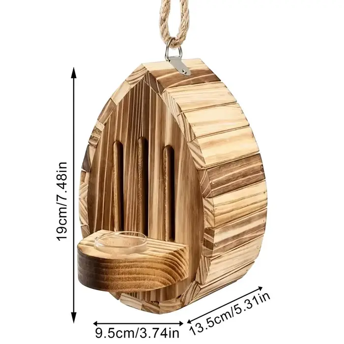 Maison pour papillons en bois en forme de larme, décoration naturelle d'extérieur pour cour, patio, 