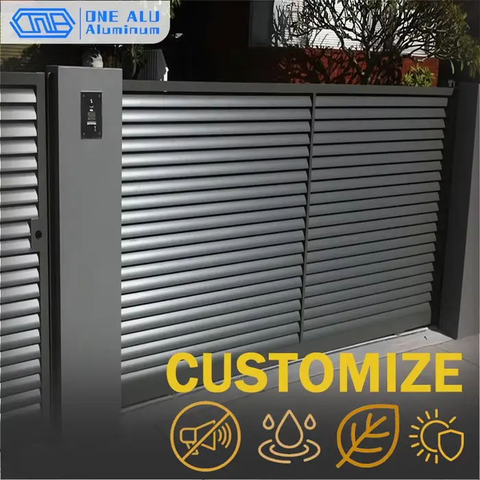 Panneaux de clôture en aluminium à lamelles pour extérieur
