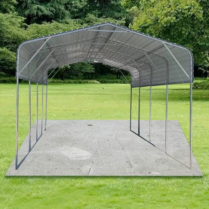 Vente directe usine – Kit de carport double en métal robuste 11x19 pieds, résistant au vent, thermol