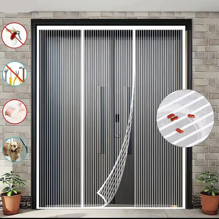 Rideau de porte de garage, aspiration magnétique, prévention des moustiques et de la poussière, gran