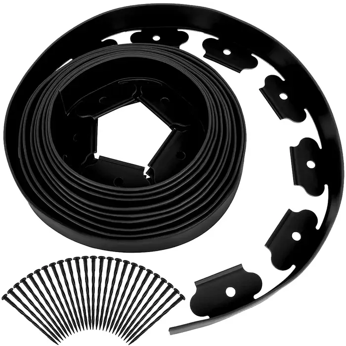 Bordure de paysage de 10M, sans creuser avec 30 pointes, bobine de bordure de paysage robuste sans d