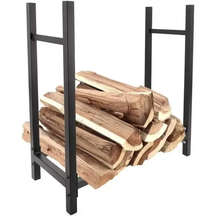 Supports de rangement pour bûches d'extérieur, supports métalliques pour bûches, finition thermolaqu