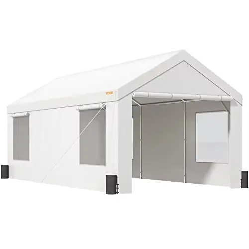 Carport métallique en PVC résistant aux UV 10'x20', prix d'usine, Garage Portable pour voitures, mot