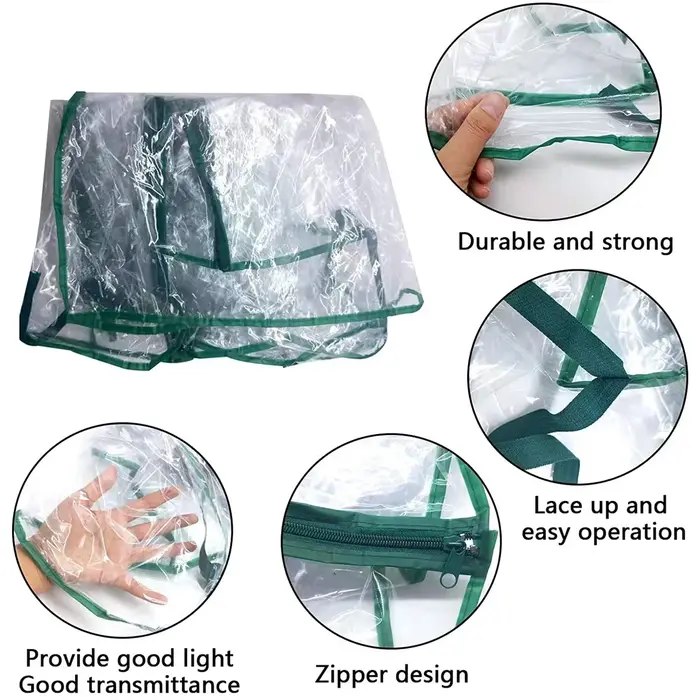 Couverture de serre de jardin transparente en PVC pour fleurs et plantes