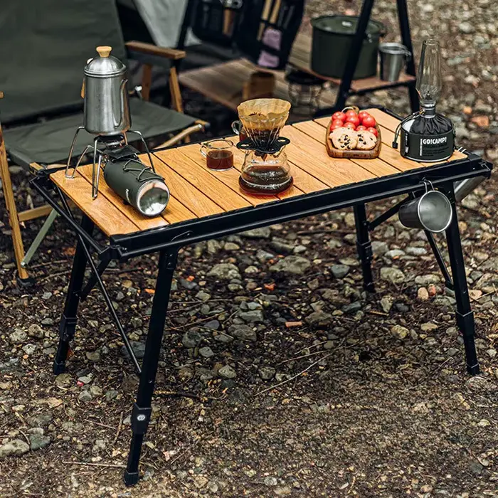 Table pliante réglable en alliage d'aluminium pour camping en plein air
