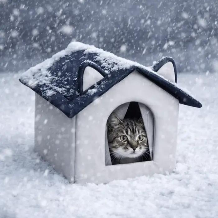 Maison d'extérieur chaude pour chat