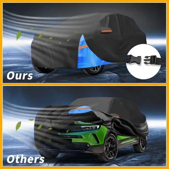 Housse de voiture imperméable toutes saisons Motoforti – Protection extérieure complète résistante aux UV pour Vauxhall Mokka 210D-PU