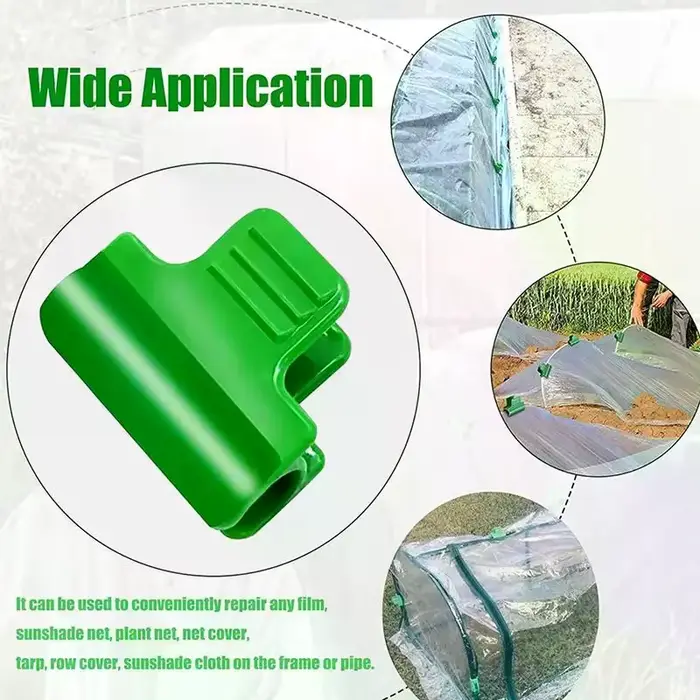 Clips de film de serre en plastique vert