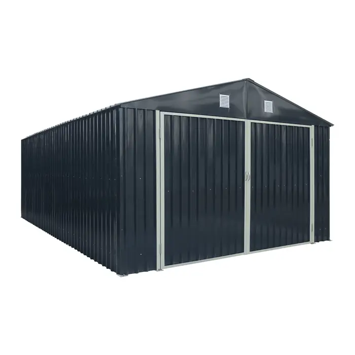 Abri de jardin portable en acier galvanisé, résistant et imperméable, 13x20 pieds, pour stationnemen