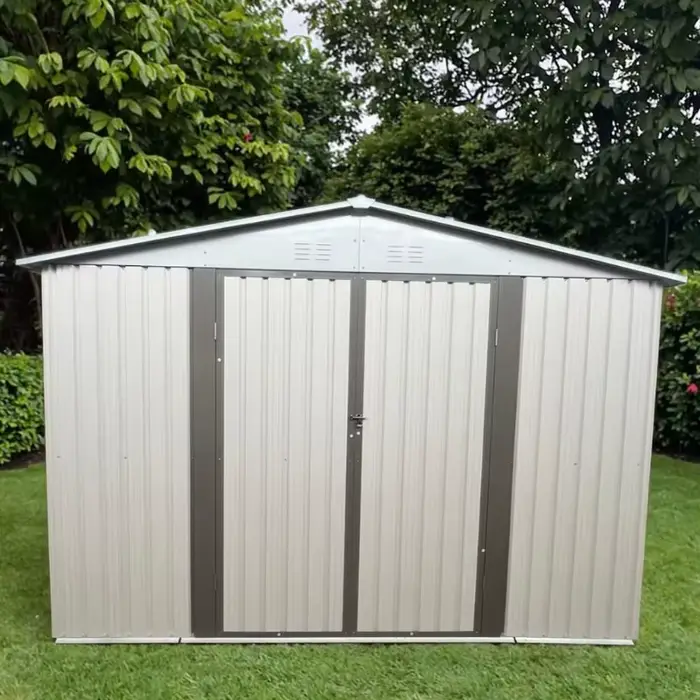 Abri de jardin en acier métallique durable et portable 8FT*6FT, imperméable, multifonctionnel, facil