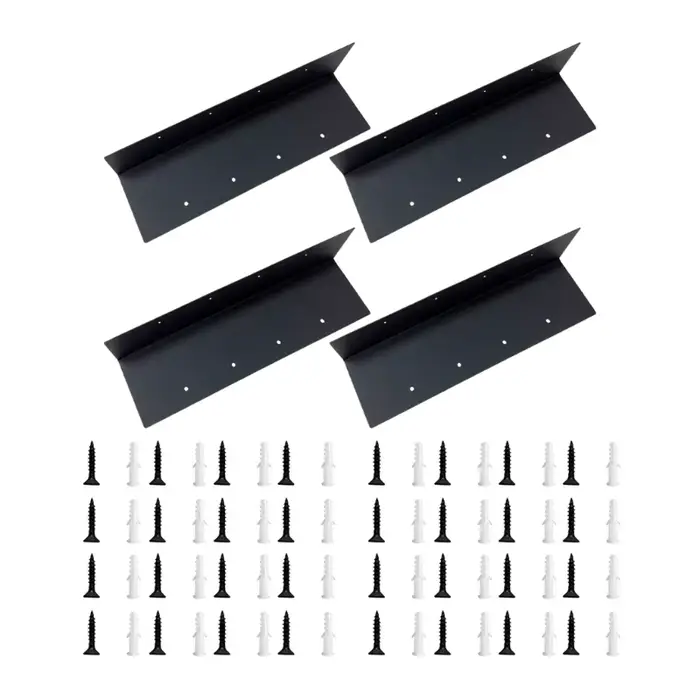 Quincaillerie d pour boîte jardin, ensemble 4 supports en forme L en métal avec trous percés pour le