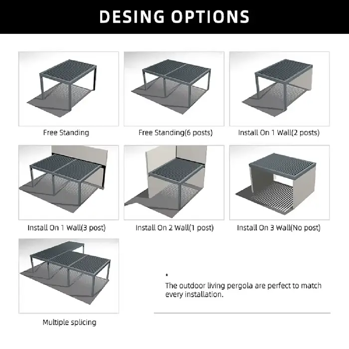 Pergola bioclimatique en aluminium avec persiennes réglables et portes coulissantes en verre – Idéal pour les salons sur le toit ou les balcons modernes
