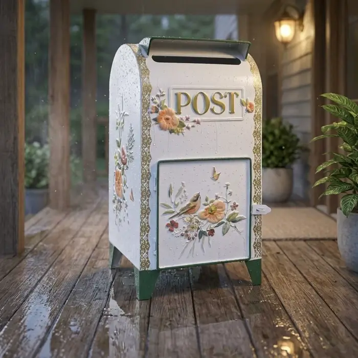 Boîte aux lettres sur pied en fer