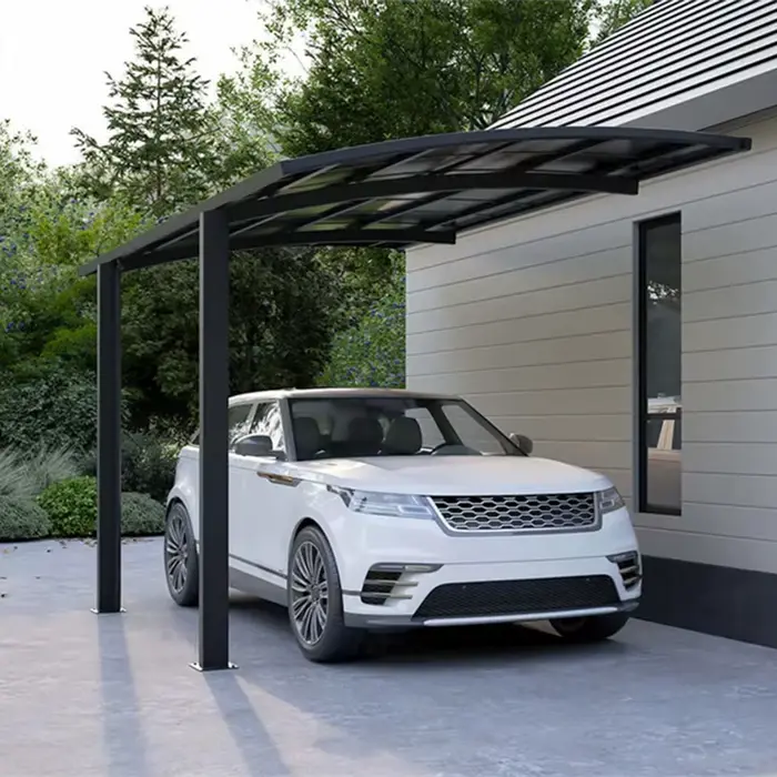 Abri de voiture en aluminium à isolation thermique avec toit en polycarbonate